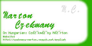 marton czekmany business card